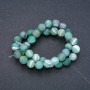 Beads on a thread of natural green matte agate, 10mm diameter, 37cm length +