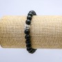 Shungite Elastic Bracelet (synthetic), 8mm diameter ± Leopard, length 18 cm+