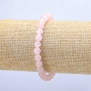 Elastic bracelet with Pink Quartz smooth beads, diameter 6 mm ±, length 18 cm ±