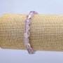 Elastic bracelet with natural amethyst, faceted beads, 7x6 mm diameter, 18 cm length
