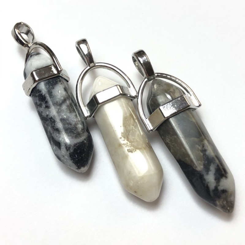 Hexagonal Pendant Hair Quartz 40x9 mm+
