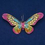 Butterfly Brooch, gold-tone metal with multicolored crystals, 42×82 mm +