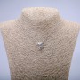 Xuping chain with 'Chameleon' pendant and white crystal, rhodium plating, 1.3 mm thick, 38 cm long