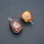 Pendant in a silver-woven setting with Tiger's Eye natural stone, diameter 35×20 mm+
