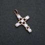 Pendant Xuping 18K Gold Plating Cross with White Crystals, 35×20 mm diameter +