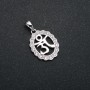 Xuping Rhodium-Plated Pendant with White Crystals, diameter 24x15 mm +