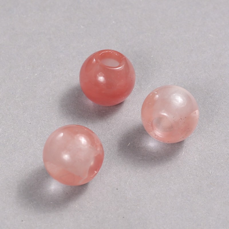 Pandora Bead with Natural Watermelon Tourmaline 14x12mm, Hole Diameter 5.5mm