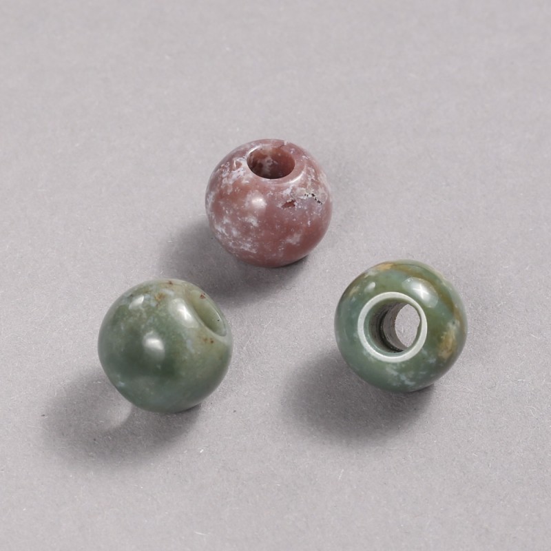 Pandora bead made from multicolored jasper natural stone, 16×14 mm + -, hole diameter ~5.5 mm +