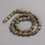 Beads on thread natural stone Jasper Heliotrope Unakite smooth oval, diameter 10x8 mm + -, length 39 cm +
