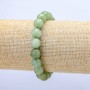 Faceted Jade Bead Bracelet on Elastic, 10mm Diameter (Synthetic Jade)