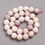 Beads on a thread of natural stone — Pink Opal, smooth spheres, diameter 13 mm, length 39 cm