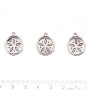 Pendant hardware 'Medallion Ornament Petals' metal color 'silver' pack 20 g +/- 8 pcs