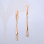 Xuping Earrings, 18K Gold Plating with White Crystals, Length 50mm