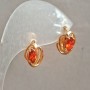 Xuping 18K Gold Plated Earrings with Red Crystals, 10x14 mm diameter +