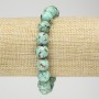 Elastic bracelet with Imperial Jasper, light green (pressed) smooth bead, 10mm diameter+
