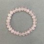 Elastic bracelet of natural Pink Quartz, smooth rondel beads, diameter 9×7 mm+