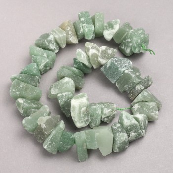 Beads of untreated jade on a thread, faceted, 10x20 mm, length 42 cm