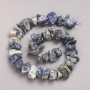 Raw sodalite beads on thread, faceted, 10x18 mm diameter, length 42 cm +/-