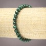 Elastic bracelet with natural malachite, smooth beads, 6 mm diameter+