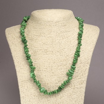 Chrysoprase Necklace (artificial) chips, 6-10 mm diameter, 45 cm length on extender chain