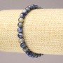 Elastic bracelet with natural sodalite, smooth beads, 6 mm diameter+