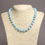 Natural Aquamarine Bead Necklace, Smooth Beads, 10 mm Diameter, 45 cm+