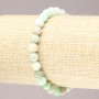 Elastic bracelet with natural Larimar stone, smooth beads, diameter 6mm+