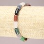 Elastic bracelet with natural stones — Assorted smooth cylinders, diameter 10×6 mm+