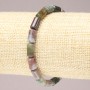 Elastic bracelet with multicolored jasper, smooth cylindrical beads, diameter 10x6 mm+
