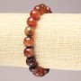 Elastic bracelet with brown agate faceted bead, 10 mm diameter+