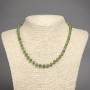 Natural Stone Necklace with Canadian Jadeite Smooth Beads, 6.5 mm Diameter, 45 cm Length