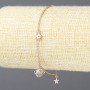 Bracelet Xuping 18K Gold Plating with White Crystals, 1.5 mm thick, length 18–22 cm