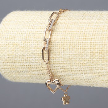 Bracelet Xuping 18K Gold Plating with White Crystals S (max) -5, 2 mm + -, length 18-22 cm +