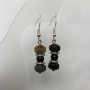 Earrings - Natural Agate Smooth Rondel, 9x7mm diameter