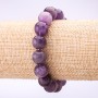 Amethyst bracelet with smooth beads, 12 mm diameter, 18 cm circumference on an elastic band