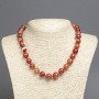 Beaded Necklace of Orange Agate, Smooth Beads, 12mm Diameter, 45cm Length B501
