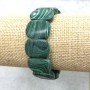 Elastic bracelet with malachite (pressed) smooth links 20x15 mm ±, length 18 cm