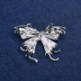Butterfly Brooch in silvery metal, 50×36 mm