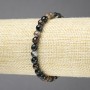 Elastic bracelet with natural eye agate, brown, faceted beads, 6 mm diameter+