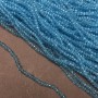 Beads Czech Crystal on Beading Thread, Sky-Blue Transparent Faceted Rondelle, Diameter 3 x 2.5 mm, Length 36 cm +