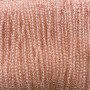 Czech Crystal Beads on Thread, Pale Pink Transparent Faceted Rondelle, 3x2.5 mm diameter, 36 cm length + -