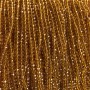 Beads Czech Crystal on Thread, Dark Honey-Yellow Transparent Faceted Rondelle, Diameter 3.5×3 mm + -, Length 36-38 cm +