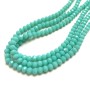 Czech Crystal beads on thread, light turquoise matte faceted rondelle, 6x4.5 mm, length 38-40 cm