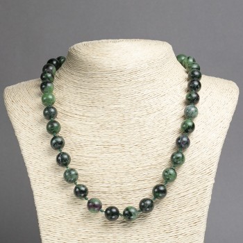 Zoisite Bead Necklace, Smooth Beads, 12 mm Diameter, 45 cm Length