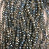Gray Czech Crystal beads with plating, faceted rondelle, diameter 6x5 mm, length 40-42 cm