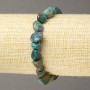 Elastic bracelet with natural chrysocolla beads (tumbled), diameter 8×9 mm
