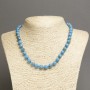 Blue Imperial Jasper Necklace (pressed) smooth round beads, 8 mm diameter, 45 cm length