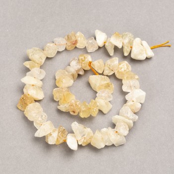 Beads on a thread, unpolished Citrine haltivka, diameter 13x8 mm, length 41 cm