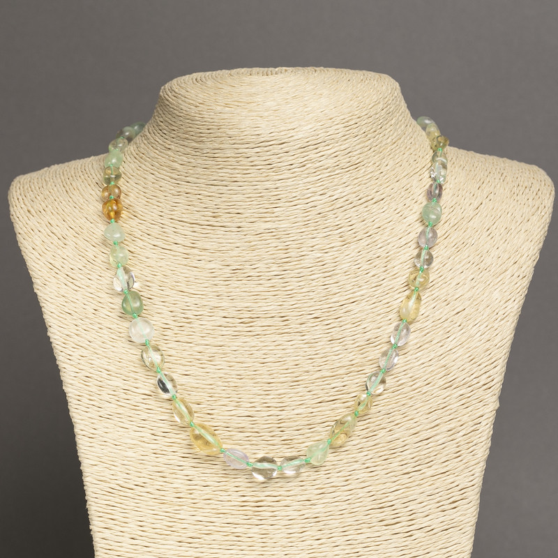 Assorted Necklace (Amethyst, Citrine, Prenite) - Tumbled Beads, 8×6 mm, 45 cm length
