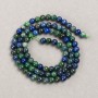 Beads on thread, natural azurite, smooth spheres, diameter 4-5 mm, length 39 cm